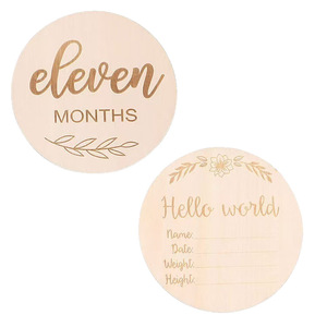 Plaque commémorative en bois pour bébé, plaque en bois pour photos de jalons mensuels de l'enfant, panneau mensuel pour nouveau-né à faire soi-même, plaque en bois pour la maison - Product Image 5