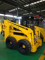 JC60 Skid Steer Loader 850kg Beban Terukur 48kW Mesin Diesel 0.4~0.5m³ Bucket Skid Steer Roda Kompak untuk Konstruksi
