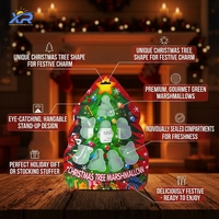 Herbruikbare Mylar verpakkingstas in de vorm van een kerstboom, van voedselveilige kunststof, met gravureprint, gestanst, snoepzak met transparant venster