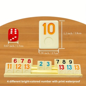 Jeu de tuiles Rummy avec supports en bois de haute qualité, jeu de société pour 4 ou 6 joueurs, tuiles Rummy pour les soirées de jeu en voyage - Product Image 5