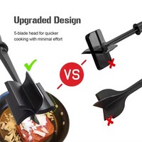 Multifunctionele handmatige vlees- en groentehakker met 5 gebogen messen voor het pureeren van vlees en aardappelen. Productcategorie: Fruit & Groente Gereedschap
