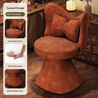 Tabouret de maquillage moderne de luxe léger, pivotant, en tissu chenille respirant, chaise robuste pour chambre et appartement