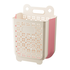 Wall Mounted Foldable Laundry Basket Rectangle Clothing Organizer For Bathroom Storage - Product Image 3