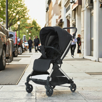 Poussette bébé légère en alliage CE, pliage en un clic, portable pour avion, capote panoramique, poignée bidirectionnelle, 360° °   Roues antichoc, 3 modes