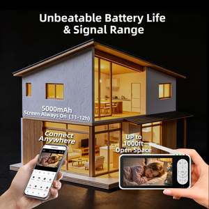 Cámara para bebés Tuya con pantalla de 5 pulgadas y 1080p, WiFi, Bluetooth, giro/inclinación, zoom 4X, detección de llanto y movimiento con IA. - Product Image 4