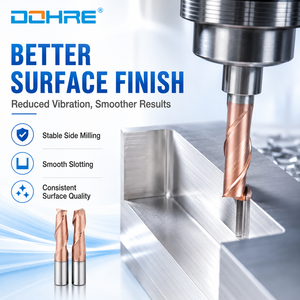 DOHRE <span class=keywords><strong>UEX</strong></span> HRC60 Fraise carrée CNC à 2 dents droites en carbure avec revêtement TiAlSiN 1/4 pour acier de moulage - Product Image 2