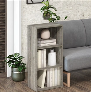 Hot-Selling 3-Tier Open <strong>Shelf</strong> Bookcase Storage Table for Living Room, <strong>French</strong> Oak Finish - Product Image 1