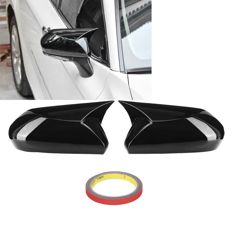 Pair Accessories Carbon Fiber Look ABS Plastic Rearview Mirror Decorative Side Mirror Cover For Toyota Camry 2018 2019 2020