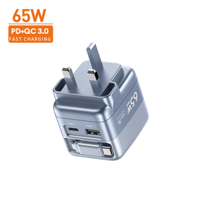 Nuevo Adaptador de Corriente GaN de 65W con Pantalla, Enchufe EU/UK/US, Cargador Rápido PD para Teléfono Móvil con Cable Tipo C Retráctil - Product Image 5