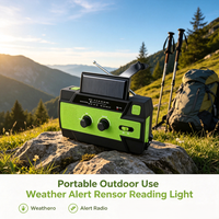 Radio AM/FM Tenaga Surya Engkol Tangan Darurat 4000mAh Tahan Lama Grosir, Senter SOS, Power Bank