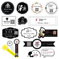 Stiker Label Logo Merek Dagang Kode Dua Dimensi Akrilik Dua Sisi untuk Kustomisasi Iklan Take-Out Teh Susu Panggang