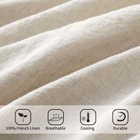Parure de lit moderne 100 % lin blanc 300TC en satin doux, pur lin français de luxe, sur mesure, double, vente en gros