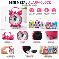 Jam Alarm Logam Mini 40mm untuk Hadiah Anak-Anak