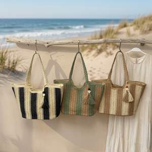 Nuevo Bolso Bandolera de Paja Vintage para Mujer, con una Sola Correa, para Todas las Temporadas, con Cierre, para la Vida Diaria y Viajes - Product Image 2