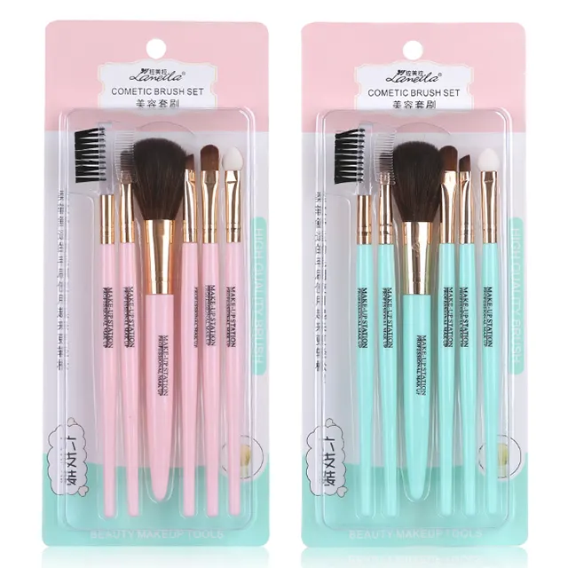 Lameila New Face Beauty 2022 Private Label Pink Makeup Brushes Cosmetic Set Kit Travel Size Makeup Brushes Set For Travel L0770