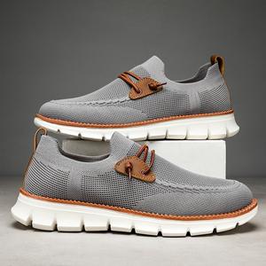 2025 nouvelles <span class=keywords><strong>chaussures</strong></span> <span class=keywords><strong>de</strong></span> <span class=keywords><strong>marche</strong></span> tissées respirantes à la mode pour hommes avec chaîne <span class=keywords><strong>de</strong></span> tirage réglable décontracté en plein air léger affaires - Product Image 3