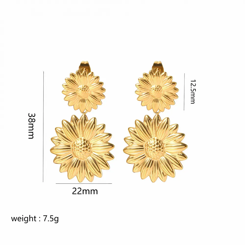 Declaração do vintage de aço inoxidável 18k Gold Pearl Butterfly Flower Stud Earrings Mulheres Pedra Natural Clip On Earrings Jóias