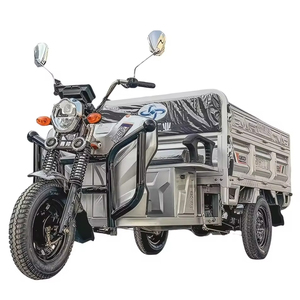Zware 1,8m 60V 1200W witte open elektrische driewieler met verhoogde stalen laadbak, 400kg+ laadvermogen, 90km+ bereik voor de landbouw - Product Image 1