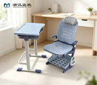Ensemble de mobilier scolaire : Bureau et chaise pour étudiant, réglables en hauteur, table d'étude pour enfants avec panier de rangement, bureau de sieste durable