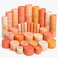 Boîtes cylindriques en carton kraft non couché pour fond de teint minéral, fard à joues et poudres nettoyantes – Vente en gros