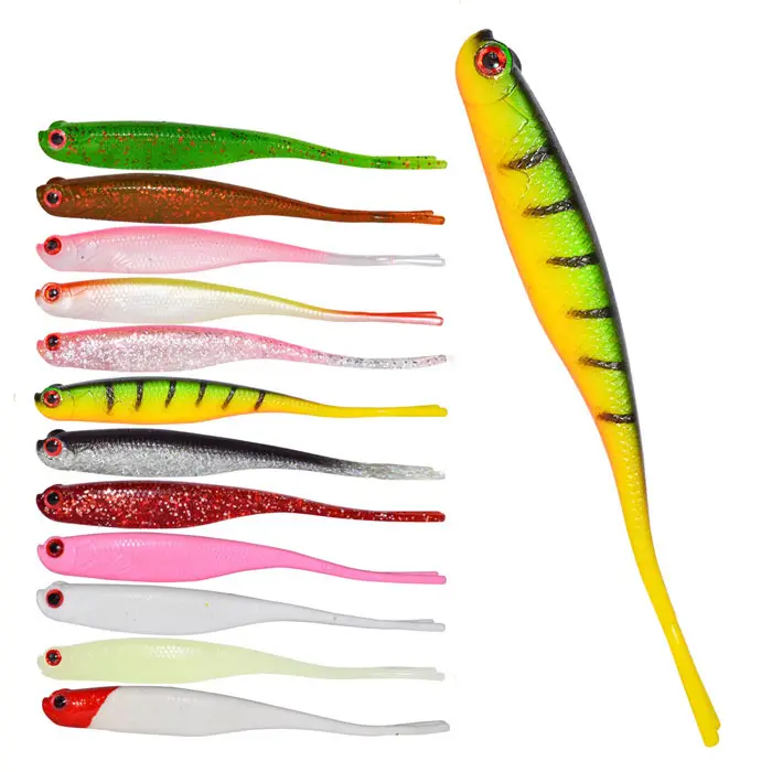 Afishlure soft fish lures pesca 115mm 7g plastic lures fishing saltwater fork tail tuna fishing lures peche