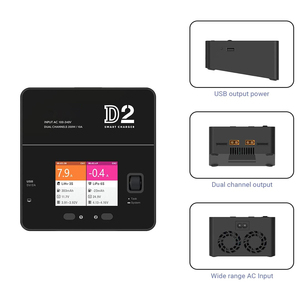 Chargeur de batterie LiPo D2 MK2 AC 2x200W à double sortie, chargeur/déchargeur intelligent pour modélisme 1-6S Li-ion/NiCd/NiMH - Product Image 3