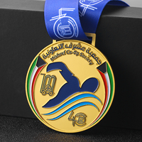 Fabricant Médaille de sport en métal personnalisée Médaille de natation Médaille 3D de natation Médaille en métal en alliage de zinc pour vélo de course