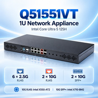 Mini PC Qotom Q51551VT Intel Core Ultra 5 125H 14 cœurs 18 threads Serveur Rack 1U 10G 6x 2.5G LAN 2x 10G RJ45 2x 10G SFP+