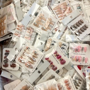 10 Uds. Uñas acrílicas hechas a mano de tamaño aleatorio uñas artificiales al por mayor uñas postizas ojo de gato prensa corta en las uñas - Product Image 3