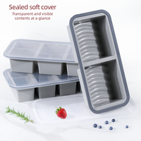 Boîte à lunch en silicone à compartiments multiples, conservation de la fraîcheur et chauffage au micro-ondes, conception étanche pour adultes, stockage au réfrigérateur