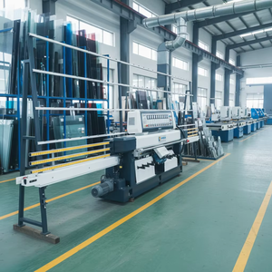 เครื่องขัดขอบกระจกแบบเส้นตรง 11 มอเตอร์ พร้อม PLC ปรับความหนาได้ มาตรฐาน CE ขายดี - Product Image 1