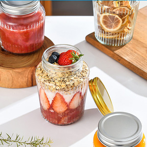 Empty Snack Nuts Candy Round <strong>Basil</strong> Pesto Honey Mustard Glass <strong>Container</strong> 500ml Clear Spice Glass Food Storage Jar With Screw Lid - Product Image 6