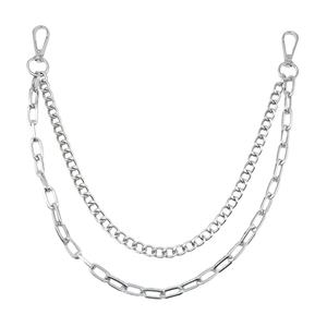 Cadena de cintura metálica de doble capa Yueli, estilo punk geométrico, aleación de zinc, para uso diario, cadena corporal de moda. - Product Image 5