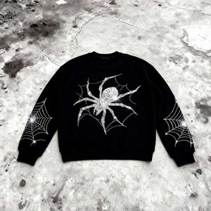 Camiseta de Manga Larga Unisex con Pedrería, Estilo Urbano, Diseño Gráfico Personalizado, Corte Holgado, 100% Algodón, Última Moda 2026 - Product Image 1