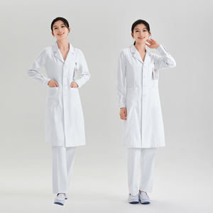 実験室/抗菌・抗シワ/白いスクラブ白衣看護師コスチューム女性医師コスチュームカスタムラボロングコート - Product Image 6