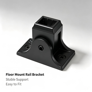 Ensemble de pieds inclinés modernes en fer thermolaqué pour balustres d'escalier, avec vis de fixation, finition noir satiné - Product Image 3