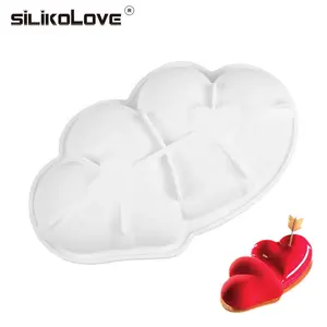 Новая силиконовая форма в виде двойного сердца для влюбленных на День святого Валентина, форма для мастики, мусса, торта, сахарной мастики, инструмент для выпечки