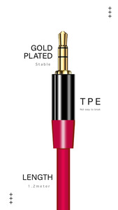 1.2m 90 độ 3.5mm âm thanh cáp L dây nam góc phải nam AUX headphone jack cáp 3.5mm dây phụ trợ - Product Image 5