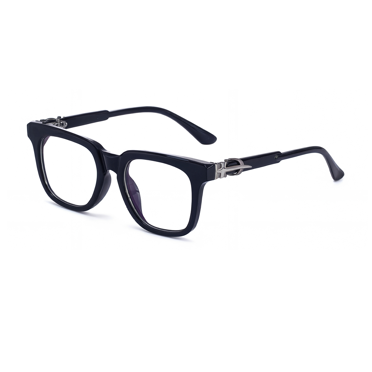 C5 Marco Negro Bloqueador de Luz Azul Plateado