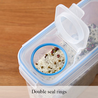 Réservoir de stockage de céréales transfrontalier Seau de riz étanche à l'humidité et aux insectes Boîte de stockage des aliments PP Plastique Réservoir scellé transparent