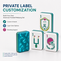 Juego de Mahjong de Fútbol Americano de Lujo Personalizado, Diseño Acrílico de 4 Capas, Festivo y Conmemorativo para 4 Jugadores, Uso Universal