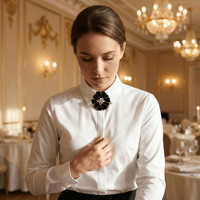 Ensemble de boutons de chemise élégants, boutons à pétales en strass, boutons de manchette, fermoir tortue, fermoir à clip - Placage métallique résistant à l'eau
