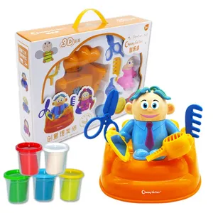 Bộ Đồ Chơi Đất Sét Màu Cho Trẻ Em Câu Đố An Toàn Bảo Vệ Môi Trường Plasticine Bộ Cắt Tóc