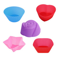 Moule de cuisson en silicone de 7 cm, forme cœur, pour tartelettes, œufs, muffins, puddings et gâteaux, résistant au four