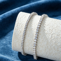 Bracelet tennis élégant en argent S925 avec moissanite VVS, certificat GRA, pour usage quotidien, soirées et rendez-vous, vente chaude, chaîne de poignet classique