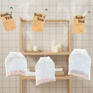 Sachets de thé de bain biologique relaxant à la rose, au citron et au romarin, avec des sels de bain, des sels de l'Himalaya et des sels <span class=keywords><strong>d</strong></span>'<span class=keywords><strong>Epsom</strong></span> pour les baignoires - Product Image 3