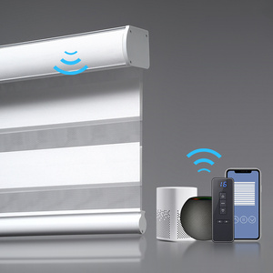Smart Control Google Home Electric Double Layer <strong>Windows</strong> Blinds Zebra Shade Motorized Zebra Blind For <strong>Window</strong> - Product Image 1