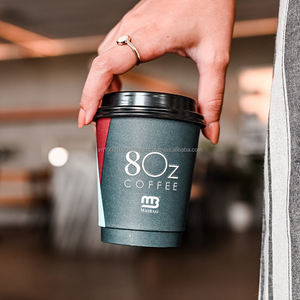 Portavasos personalizado para llevar de cafetería, para 2 vasos de papel, ecológico, con asa, para bebidas calientes. - Product Image 2