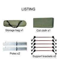Lit de camping pliable compact, léger et portable, taille simple, lit d'extérieur en tissu Oxford 600D, lit de camp