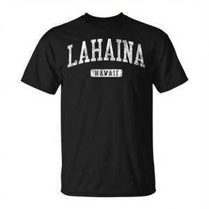 T-Shirt Vintage Atletica Lahaina Hawaii Nera Unisex Taglia M Collo Tondo Manica Corta Stampa Serigrafica - Product Image 2